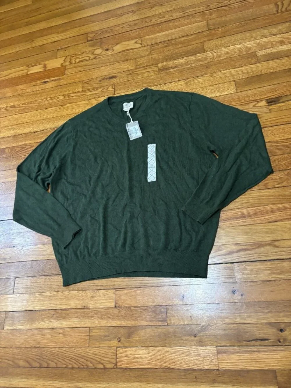St John's Bay Mens V-Neck Sweater Sz 2XL XXL Green Heather Pullover Knit NWT $42
